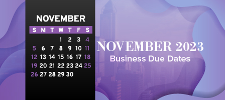 November 2023 Business Due Dates